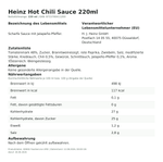 Produktbild anzeigen: Produktinformationen zum Einzelprodukt – Heinz Hot Chili Sauce 220ml
