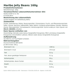 Produktbild anzeigen: Produktinformationen zum Einzelprodukt – Haribo Jelly Beans 160g
