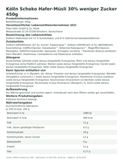 Produktinformationen zum Einzelprodukt – Kölln Schoko Hafer-Müsli 30% weniger Zucker 450g