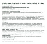 Produktbild anzeigen: Produktinformationen – Kölln Das Original Schoko Hafer-Müsli 1,15kg
