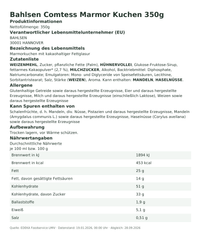 Produktinformationen – Bahlsen Comtess Marmor Kuchen 350g