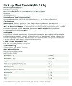 Produktbild anzeigen: Produktinformationen zum Einzelprodukt – Pick up Mini Choco&amp;Milk 127g
