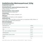 Produktbild anzeigen: Produktinformationen zum Einzelprodukt – Gut&amp;Günstig Weinsauerkraut 520g
