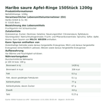Produktbild anzeigen: Produktinformationen zum Einzelprodukt – Haribo saure Apfel-Ringe 150Stück 1200g

