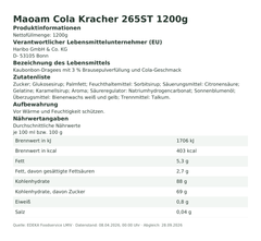 Produktinformationen – Maoam Cola Kracher 265ST 1200g