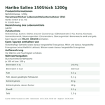 Produktbild anzeigen: Produktinformationen zum Einzelprodukt – Haribo Salino 150Stück 1200g
