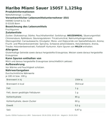 Produktinformationen – Haribo Miami Sauer 150ST 1,125kg