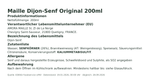 Produktbild anzeigen: Produktinformationen – Maille Dijon-Senf Original 200ml

