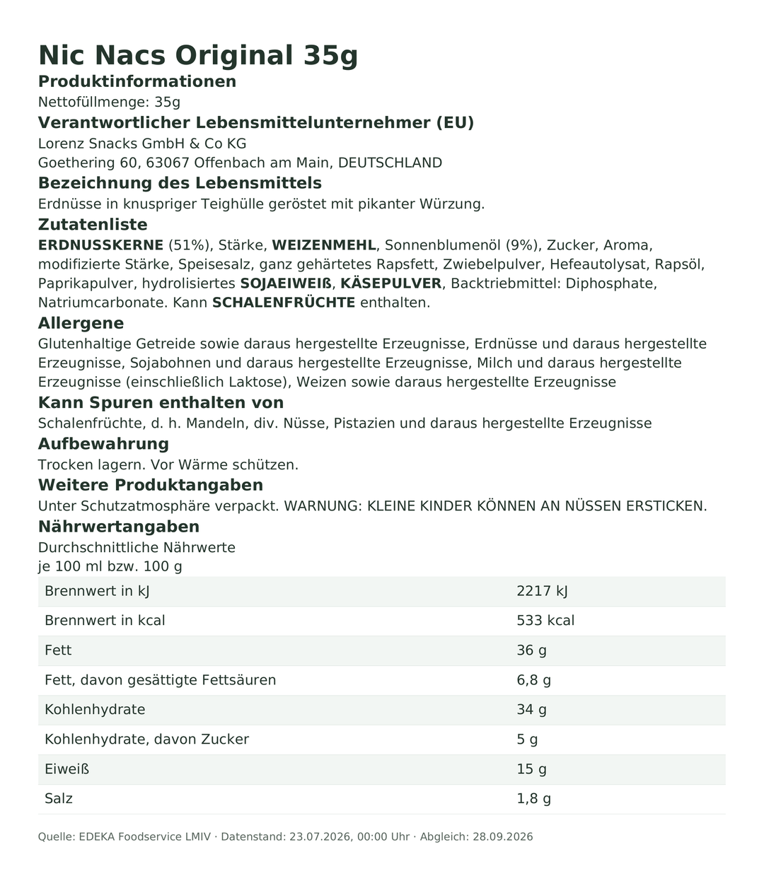 Produktinformationen zum Einzelprodukt – Nic Nacs Original 35g