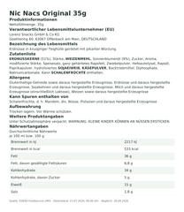 Produktinformationen – Nic Nacs Original 35g