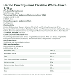 Produktbild anzeigen: Produktinformationen – Haribo Fruchtgummi Pfirsiche White-Peach 1,2kg
