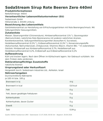 Produktinformationen – SodaStream Sirup Rote Beeren Zero 440ml