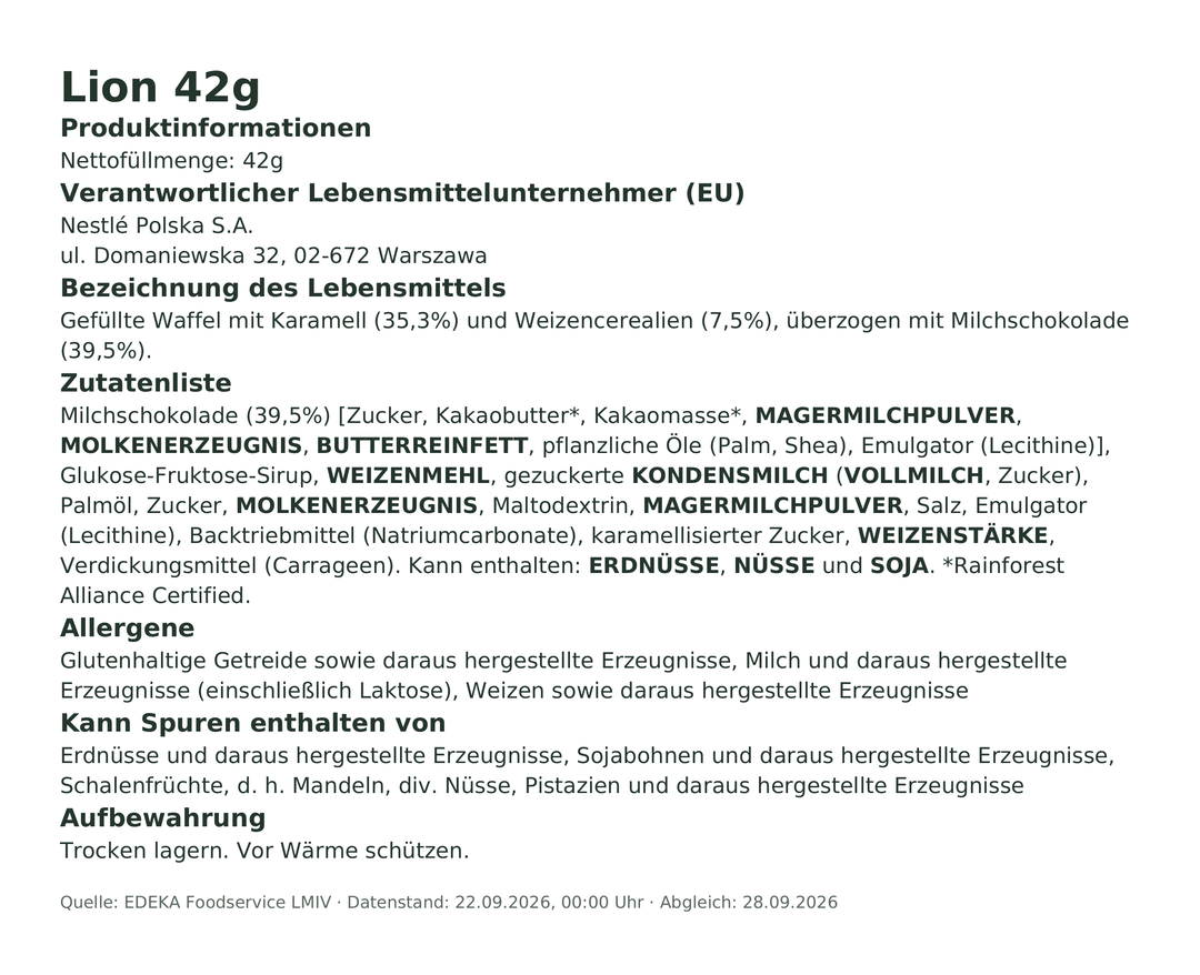 Produktinformationen – Lion 42g
