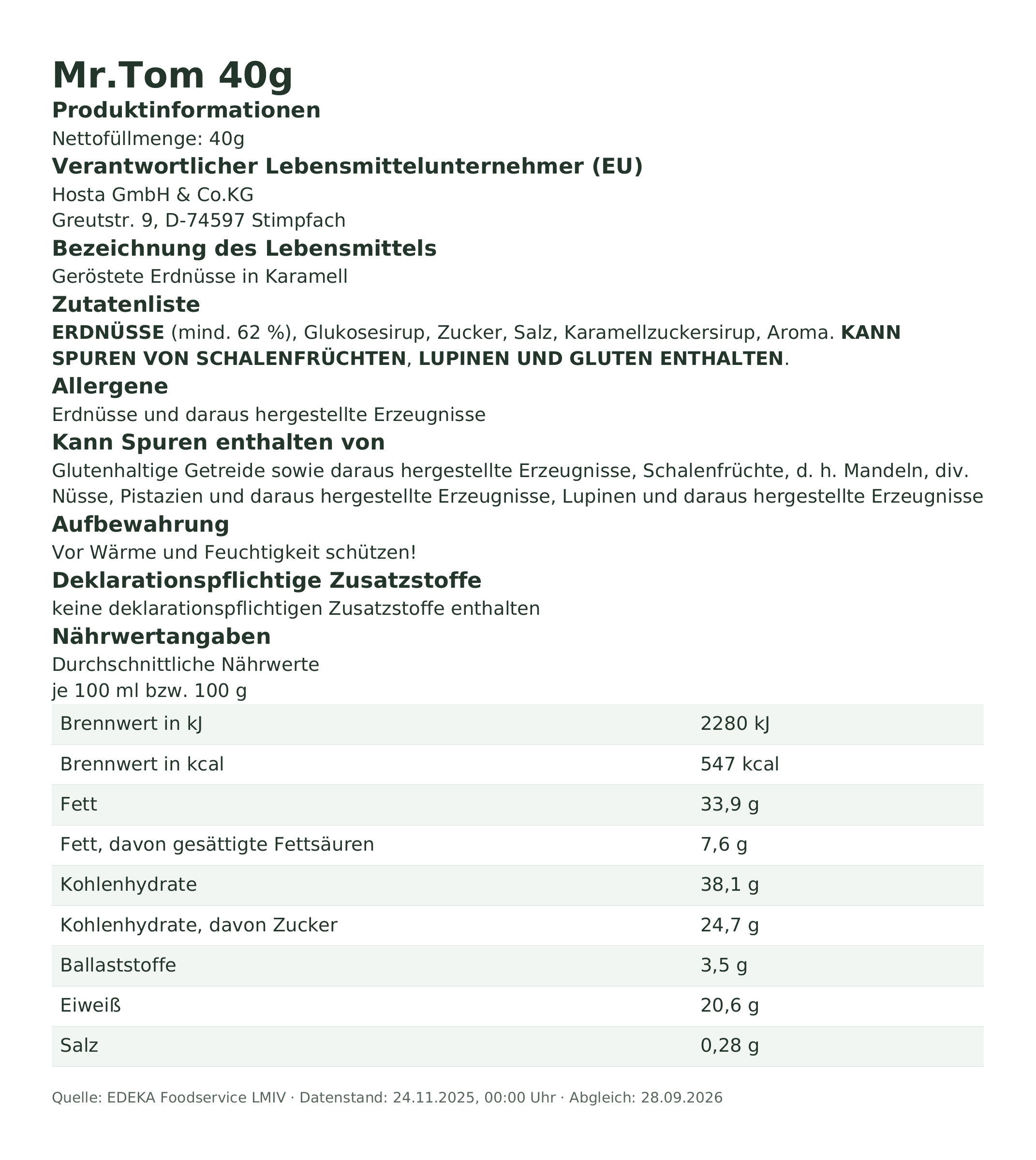 Produktinformationen – Mr.Tom 40g