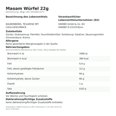 Lebensmittelinformationen: Maoam Bloxx 50er 22g