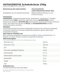 Lebensmittelinformationen: G&G Schokokränze 250g