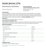 Produktbild anzeigen: Produktinformationen – Haribo Berries 175g
