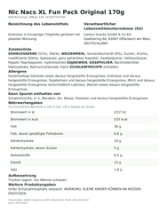 Lebensmittelinformationen: Nic Nacs XL Fun Pack Orig. 170g