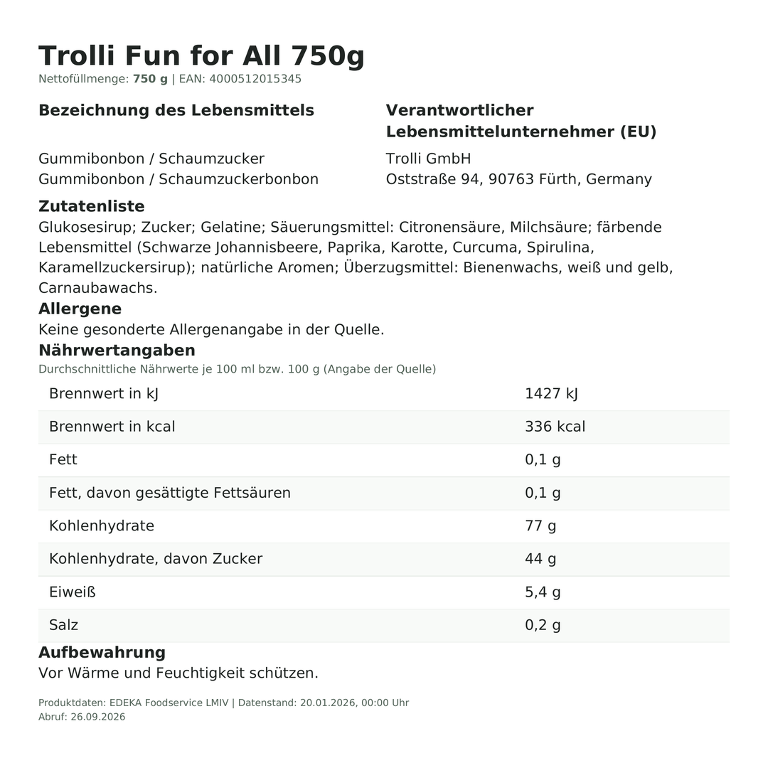 Produktinformationen zum Einzelprodukt – Trolli Fun for All 750g
