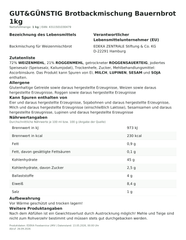 Lebensmittelinformationen: GUT&GÜNSTIG Brotbackmischung Bauernbrot 1kg