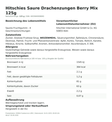 Lebensmittelinformationen: hitschies Saure Drachenzungen Berry Mix 125g