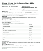 Produktbild anzeigen: Produktinformationen zum Einzelprodukt – Maggi Würze Honig Sesam Style 127g
