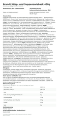 Lebensmittelinformationen: Brandt Stipp- und Suppenzwieback 400g