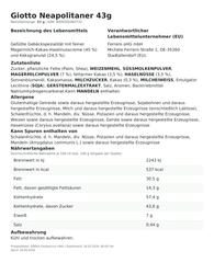 Produktinformationen – Giotto Neapolitaner 43g