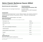 Produktbild anzeigen: Produktinformationen zum Einzelprodukt – Heinz Classic Barbecue Sauce 400ml
