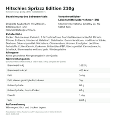 Produktinformationen – Hitschies Sprizzz Edition 210g
