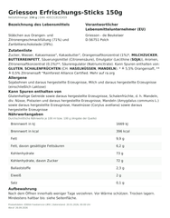 Produktinformationen – Griesson Erfrischungs-Sticks 150g