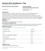 Produktbild anzeigen: Produktinformationen zum Einzelprodukt – Haribo Mini Goldbären 75g
