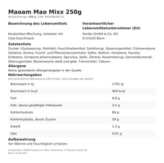 Lebensmittelinformationen: Maoam Mao Mix 250g