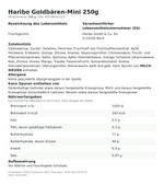 Produktbild anzeigen: Produktinformationen zum Einzelprodukt – Haribo Goldbären-Mini 250g
