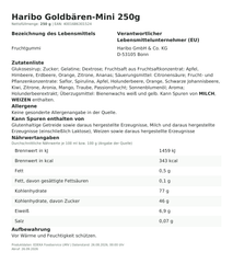 Produktinformationen – Haribo Goldbären-Mini 250g