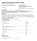 Produktbild anzeigen: Produktinformationen zum Einzelprodukt – Moritz Eiskonfekt Würfel 200g
