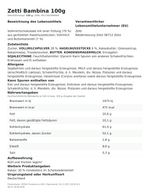 Produktbild anzeigen: Produktinformationen zum Einzelprodukt – Zetti Bambina 100g
