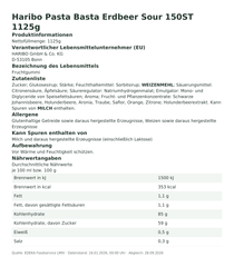 Produktinformationen – Haribo Pasta Basta Erdbeer Sour 150ST 1125g