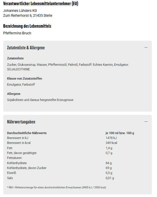 3x Lühders Pfefferminz-Bruch (3x155g)