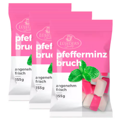 3x Lühders Pfefferminz-Bruch (3x155g)