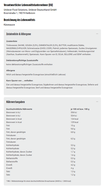 Lukull Käse-Gratin-Sauce Emmentaler 1l