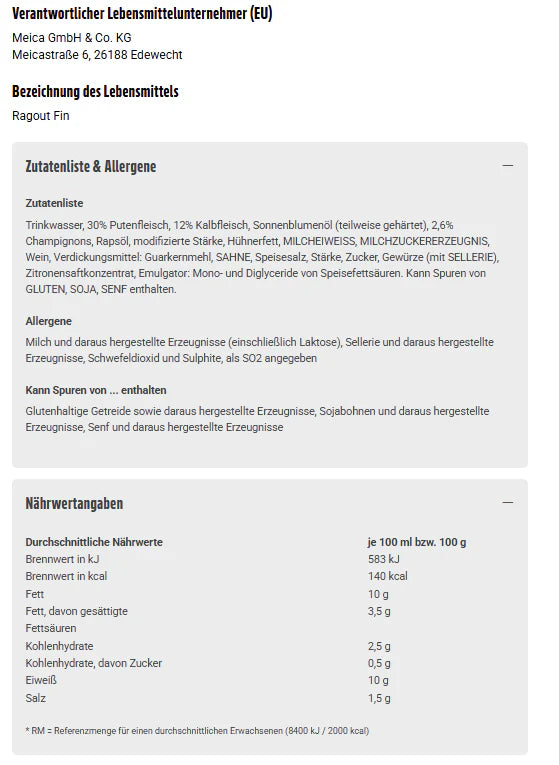 6x Meica Ragout Fin 400g (6x400g)