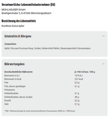 8x Mühlhäuser Gold-Appel Konfitüre Extra 450g (8x450g)