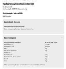 Sweet Family Nordzucker Würfelraffinade 1kg