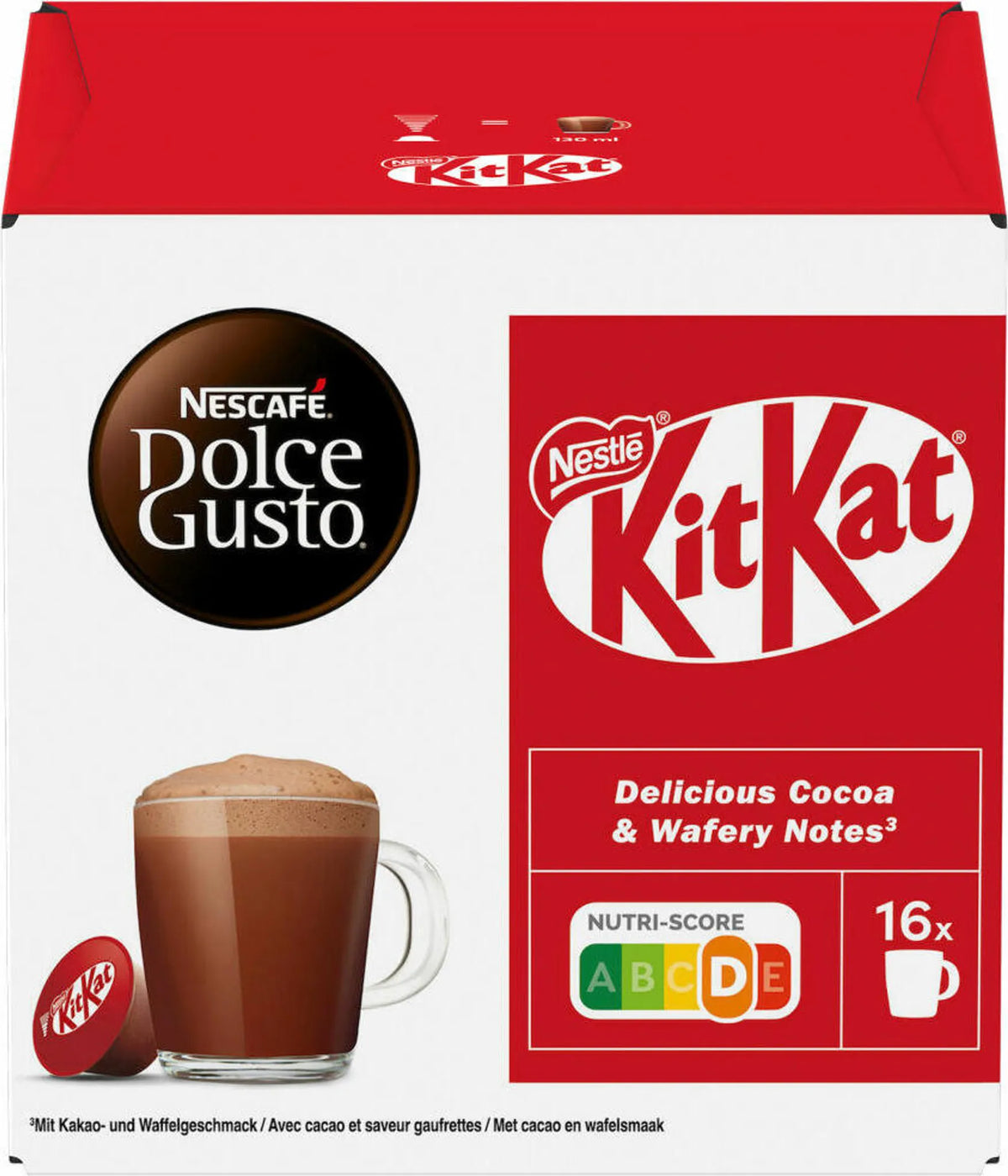 Nescafe Dolce Gusto KitKat Kapseln mit Kakao und Waffelgeschmack 256g
