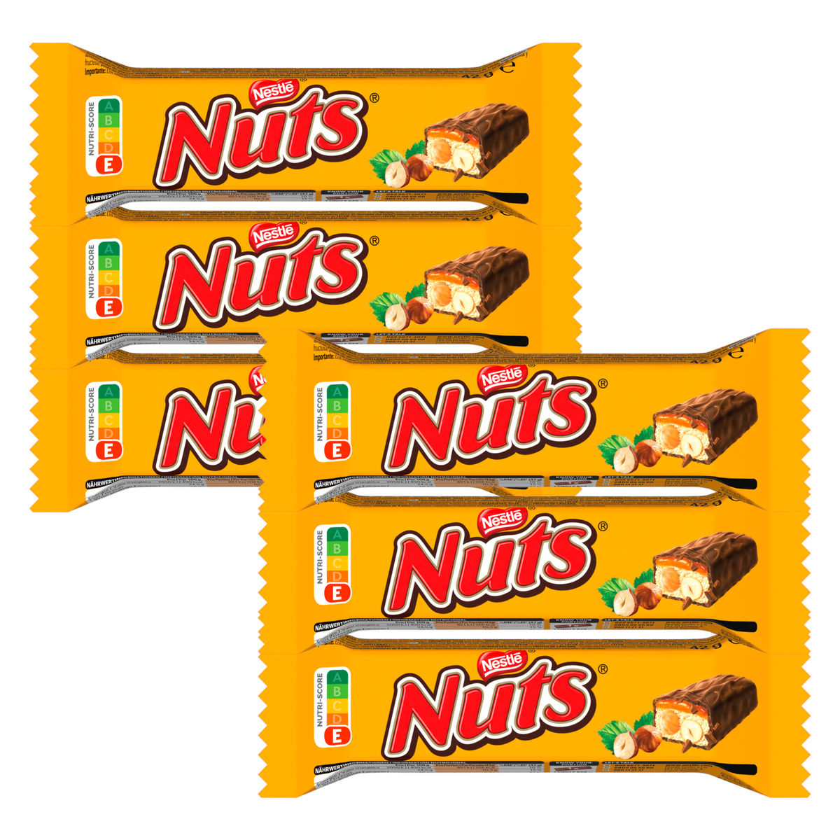 6x NESTLÉ NUTS Schokoriegel (6x42g)