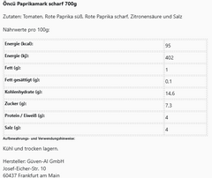 Öncü Paprikamark scharf 700g