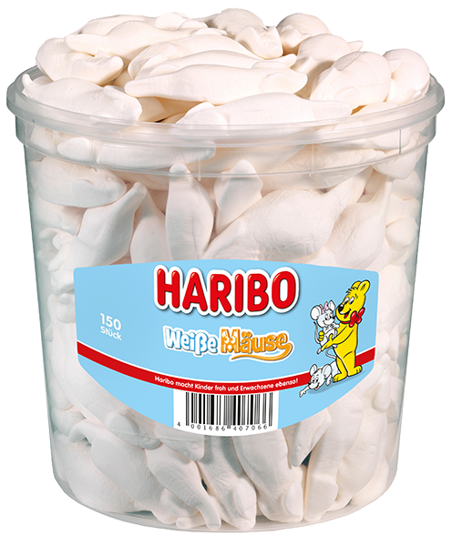 Haribo weisse Mäuse 150Stück 1050g