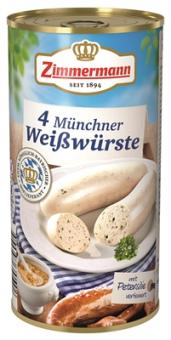 Zimmermann Muenchner Weisswurst 4ST 530g