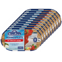 10x Rügen Fisch Heringsfilets in Tomaten-Creme 200g (10x200g)
